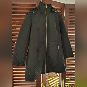 Gallery Women's Black Quilted Puffer Coat Size 1X NWT